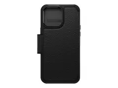 OtterBox Strada Series - ProPack Packaging lommebok for mobiltelefon - MagSafe-samsvar - ekte skinn, polykarbonat, metall&#229;s - skygge - for Apple iPhone 14 Pro Max