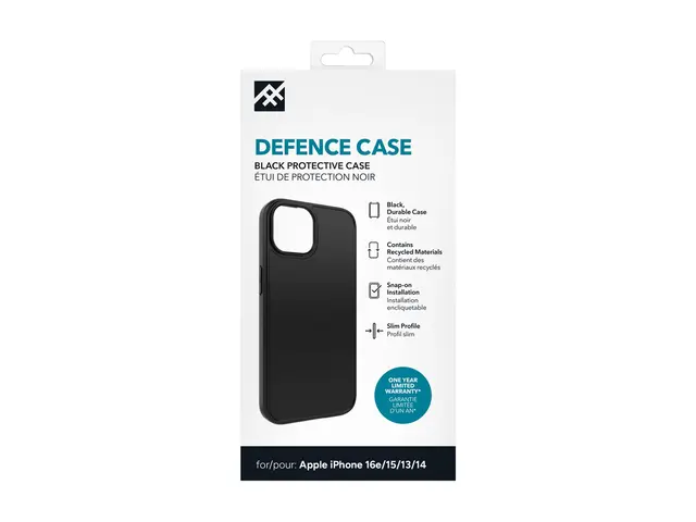 iFrogz Defence - Baksidedeksel for mobiltelefon - plastikk - svart...