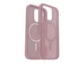 OtterBox Symmetry Series Clear Baksidedeksel for mobiltelefon - MagSafe-samsvar - polykarbonatlag, termoplastisk elastomer (TPE) - revb&#230;r (rosa) - for Apple iPhone 16 Pro