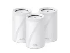 TP-Link Deco BE68 V1 - Wi-Fi-system (ruter) - inntil 8100 kvadratfot - maske 2.5GbE, 10GbE, Wi-Fi 7 Multibånd (en pakke 3)