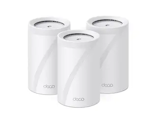 TP-Link Deco BE68 V1 - Wi-Fi-system - (ruter) inntil 8100 kvadratfot - maske 2.5GbE, 10GbE, Wi-Fi 7 Multibånd (en pakke 3)