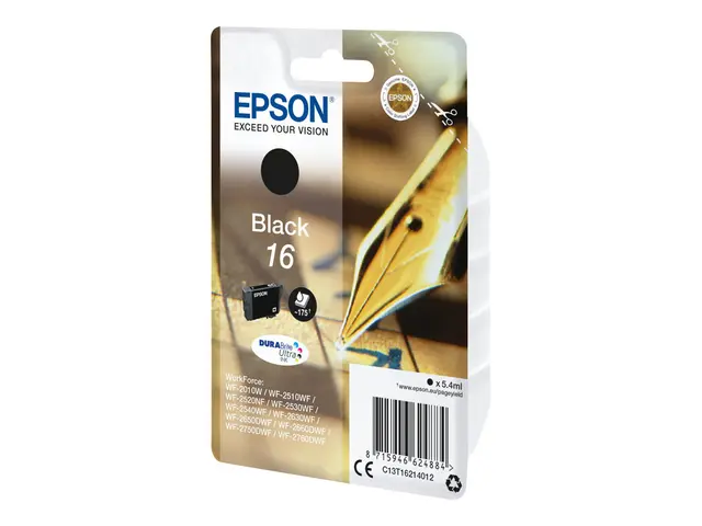 Epson 16 - 5.4 ml - svart - original - blekkpatron - for WorkForce...