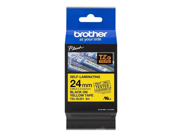 Brother TZe-SL651 - Selv-adhesiv - svart på gult - Rull (2,4 cm x ...
