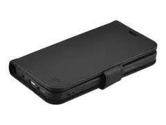 iiglo Wallet Cover - Lommebok for mobiltelefon prima polyuretanlær - svart - for Apple iPhone 12, 12 Pro