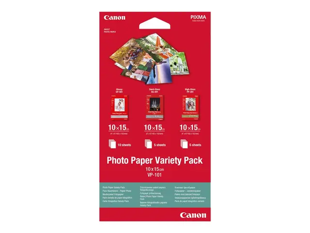 Canon Variety Pack VP-101 - 100 x 150 mm 15 ark fotopapirsett - fo...