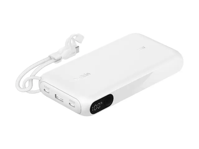 Belkin BoostCharge - Strømbank med skjerm 20000 mAh 20 watt PD, Fa...