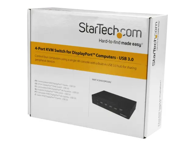 StarTech.com 4 Port DisplayPort KVM Switch - DP KVM Switch with Au...