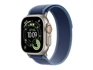 Apple Watch Ultra 3 - 49 mm - naturlig titan Ja smartklokke med Trail Loop - nylonvev - bl&#229;/lysebl&#229; - b&#229;ndbredde: M/L - 64 GB - LTE, NFC, Wi-Fi 4, UWB, Bluetooth - 5G - 61.6 g