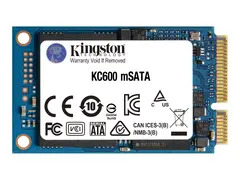 Kingston KC600 - SSD - kryptert - 512 GB intern - mSATA - SATA 6Gb/s - 256-bit AES - TCG Opal Encryption, Self-Encrypting Drive (SED)