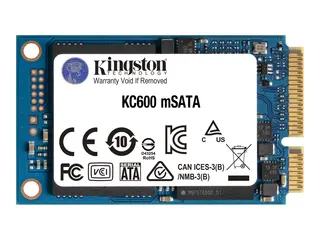 Kingston KC600 - SSD - kryptert 256 GB - intern - mSATA - SATA 6Gb/s - 256-bit AES - TCG Opal Encryption, Self-Encrypting Drive (SED)