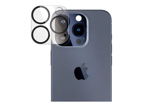 PanzerGlass PicturePerfect - Linsebeskytter for mobiltelefon glass - rammefarge svart - for Apple iPhone 15 Pro, 15 Pro Max