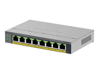NETGEAR Easy Smart GS108EP - Switch - L3 smart - 8 x 10/100/1000 (PoE+) - stasjonær, veggmonterbar - PoE+ (62 W)