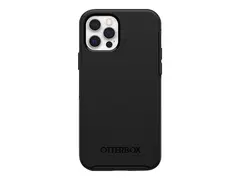 OtterBox Symmetry Series - Baksidedeksel for mobiltelefon polykarbonat, syntetisk gummi - svart - for Apple iPhone 12, 12 Pro