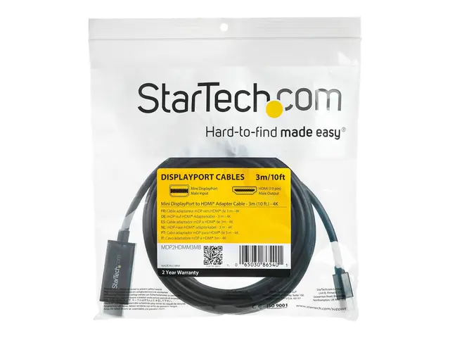 Startech Mini DisplayPort to HDMI Adapter Cable - mDP with Built-i...