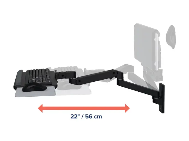 Ergotron LX Pro - Tastatur/musearm-monteringsbakke justerbar veggm...
