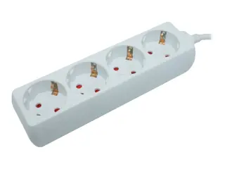 Elivi - Flerkoplingslist - AC 250 V utgangskontakter: 4 (4 x CEE 7/3) - 3 m kabel - hvit