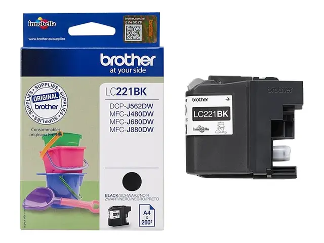 Brother LC221BK - Svart original blekkpatron for DCP-J562DW