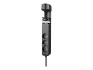 Neomounts - Flerkoplingslist - USB-C + USB-A AC 230 V - 3680 watt - inngang: type F - utgangskontakter: 3 (2 x 24 pin USB-C (PD), USB, 3 x str&#248;mtype F) - 1.4 m kabel - svart - med Klemmebordfeste