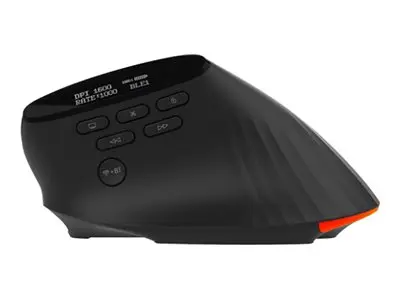 Acer Smart Fit - Mus - ergonomisk - vertikal laser - 10 knapper - trådløs - 2.4 GHz, Bluetooth 5.0 - USB trådløs mottaker - svart 