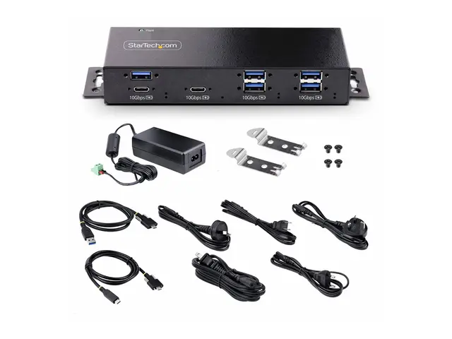 Startech 7-Port Industrial USB Hub 10Gbps Hub, Metal, Mountable, T...