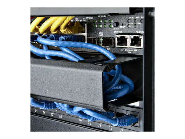 StarTech.com 1U Horizontal Finger Duct Rack Cable Management Panel...