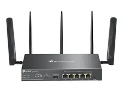 TP-Link Omada ER706W-4G V1 - Trådløs ruter WWAN 5-port svitsj - 1GbE - WAN-porter: 6 - Wi-Fi 6 - Dobbeltbånd - 4G - veggmonterbar