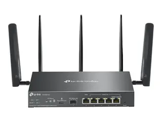TP-Link Omada ER706W-4G V1 - Trådløs ruter WWAN 5-port svitsj - 1GbE - WAN-porter: 6 - Wi-Fi 6 - Dobbeltbånd - 4G - veggmonterbar