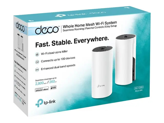 TP-Link DECO M4 - Wi-Fi-system (2 rutere) inntil 2800 kvadratfot m...