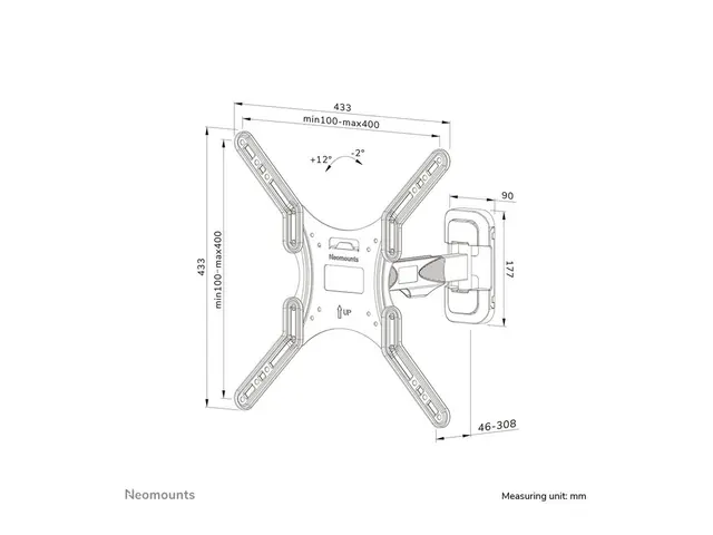 Neomounts WL40-540BL14 - Monteringssett (VESA-plate, veggplate, de...