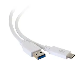 C2G 6ft USB C to USB A Cable - USB 3.2 5Gbps - White - M/M - USB-kabel - USB-type A (hann) til USB-C (hann) - USB 3.1 - 30 V - 3 A - 1.83 m - hvit