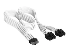 CORSAIR Elite Premium - Strømkabel - 16-stifts PCI-strøm (hann) til 8-pins PCIe-strøm (hann) 65 cm - individually sleeved - hvit