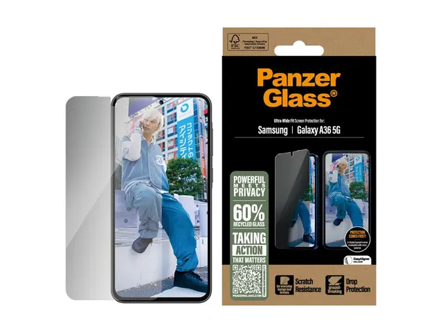 PanzerGlass Privacy - Skjermbeskyttelse for mobiltelefon ultrabred...