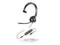 Poly Blackwire 3315 - Blackwire 3300 series hodesett - on-ear - kablet - 3,5 mm jakk, USB-C - svart - UC-sertifisert