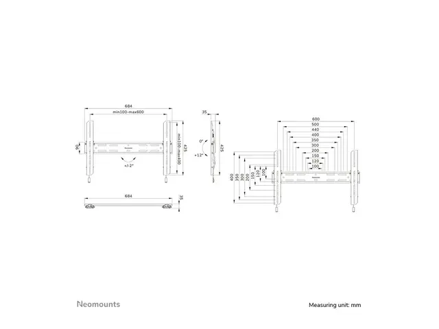 Neomounts WL35S-850BL16 - Monteringssett (veggmontering) tippbar f...