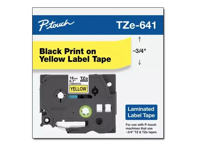 Brother TZe-641 - Standardklebemiddel svart på gult Rull (1,8 cm x...