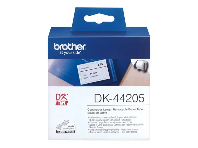 Brother DK44205 - Fjernbart adhesiv - hvit - Rull (6,2 cm x 30,5 m...