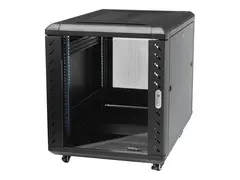StarTech.com 12U AV Rack Cabinet - Network Rack with Glass Door 19 inch Computer Cabinet for Server Room or Office (RK1236BKF) - Rack skap - svart - 12U - 36&quot;