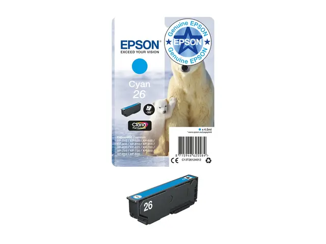 Epson 26 - 4.5 ml - cyan - original - blister - blekkpatron - for ...