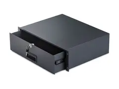 Startech - Lagerskuff til rack - hull for kabelpassasje bak, nøkler inkludert, låsbar, stål, 10 kg kapasitet front - skapmonterbar, rackmonterbar - svart - 3U - 19"