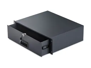 Startech - Lagerskuff til rack - hull for kabelpassasje bak, nøkler inkludert, låsbar, stål, 10 kg kapasitet front - skapmonterbar, rackmonterbar - svart - 3U - 19"