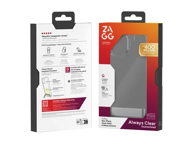 Zagg Crystal Palace - Baksidedeksel for mobiltelefon - stativ - gr...