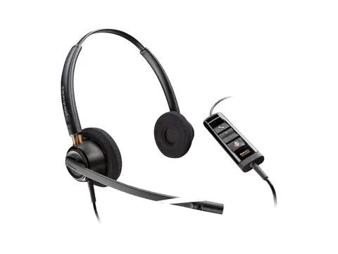 HP Poly EncorePro 525 - EncorePro 500 series hodesett - on-ear - kablet - USB-A - svart - Certified for Microsoft Teams
