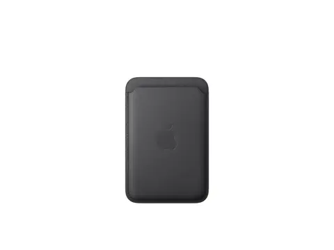 Apple - Lomme for mobiltelefon / kredittkort MagSafe-samsvar - mikrotvill, FineWoven - svart - for iPhone 12, 13, 14, 15, 16, 16e, 17, 17e, 18, Air