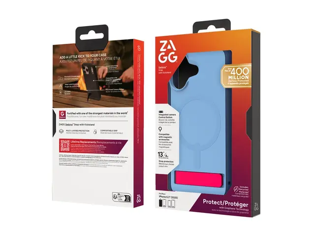 ZAGG Sedona Snap - Baksidedeksel for mobiltelefon med stativ MagSa...