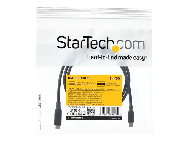 StarTech.com 1m / 3.3ft USB-C to Mini DisplayPort Cable - 4K 60Hz ...