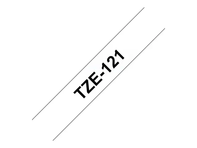 Brother TZe-121 - Selv-adhesiv svart på blank Rull (0,9 cm x 8 m) ...