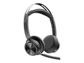 Poly Voyager Focus 2-M - Hodesett on-ear - Bluetooth - tr&#229;dl&#248;s, kablet - aktiv st&#248;ydemping - USB-C via Bluetooth-adapter - svart - Certified for Microsoft Teams