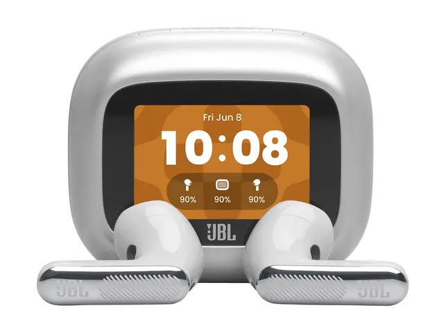 JBL LIVE Flex 4 - True wireless-hodetelefoner med mikrofon i øret - Bluetooth - aktiv støydemping - sølv 