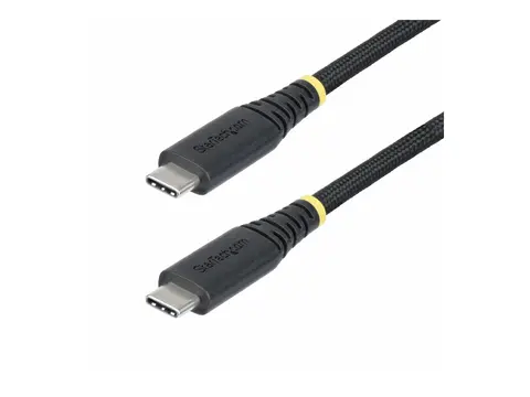 StarTech 3m USB-C Charging Cable, 240W, Silicone Jacket w/Braid USB-kabel - USB-C (hann) til USB-C (hann) - USB 2.0 - 48 V - 5 A - 3 m - utvidet effektområde (EPR), USB Power Delivery (240 W) - svart