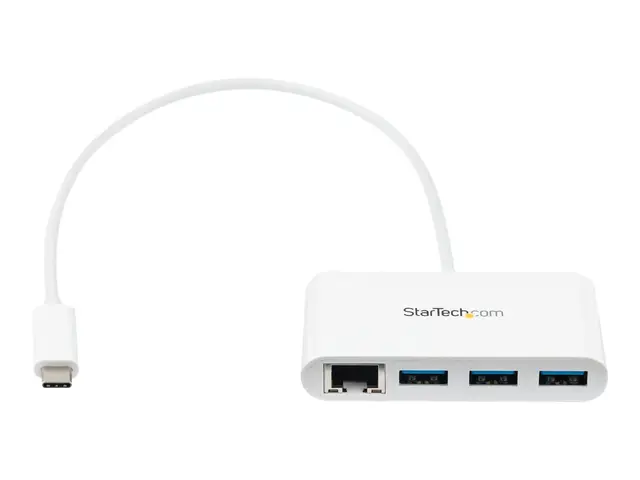 StarTech.com 3 Port USB C Hub w/ Gigabit Ethernet – USB Type C to ...